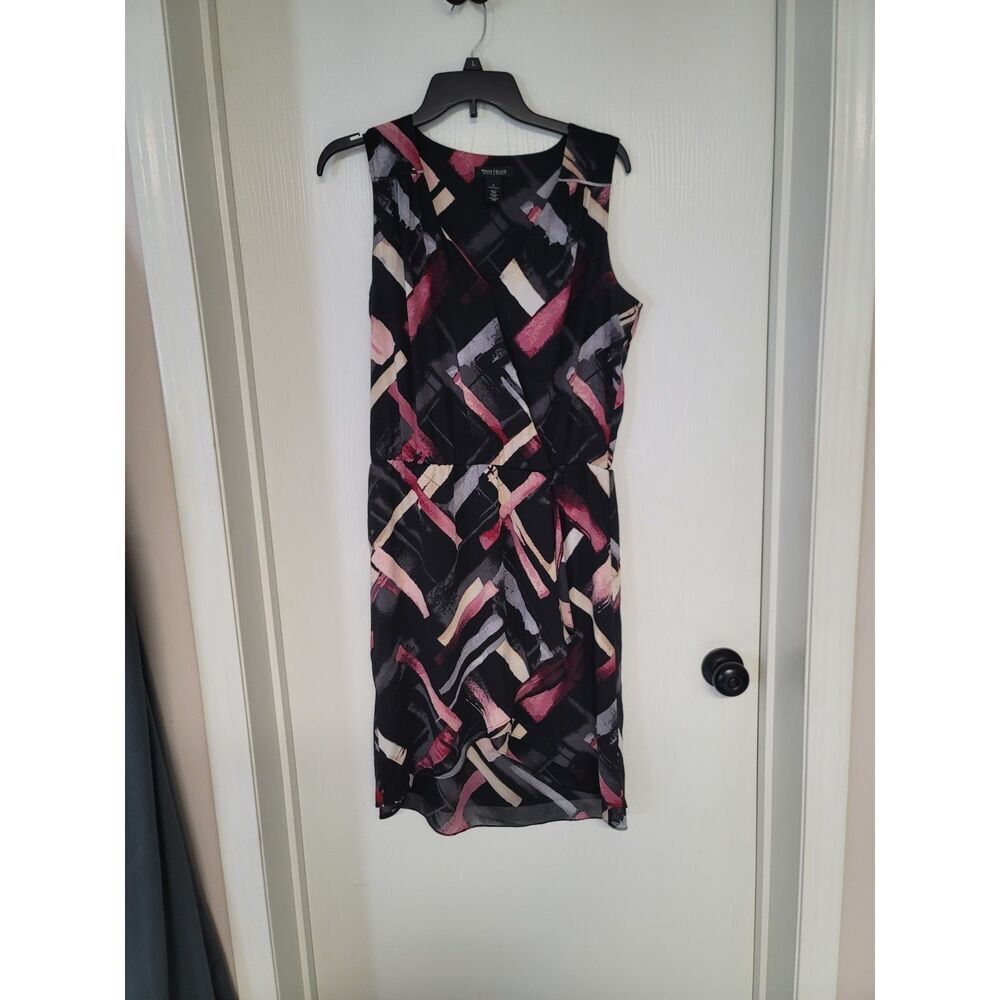 womens patterned white house black market sleeveless dress - size 8